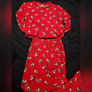 Womens/Juniors Red Snowman Pajamas
